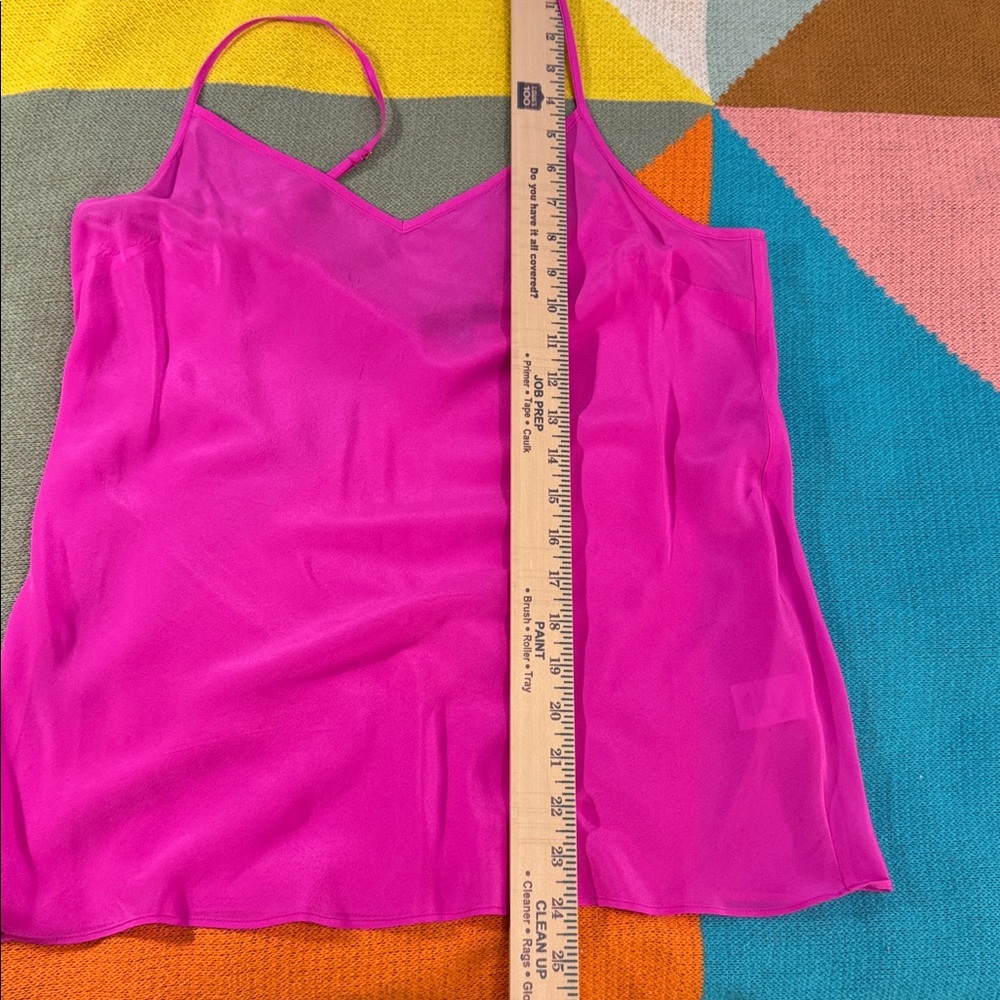 J.Crew 100% Silk Fuchsia Pink Camisole Tank Top Size Small Washable Feminine EUC - Picture 7 of 11